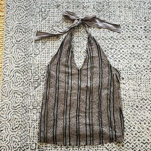 Alice + Olivia beaded 100% silk halter whimsigoth witchy